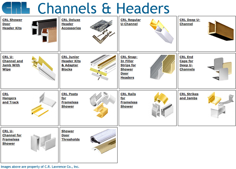 shower door channels and headers